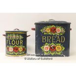 Bargeware bread and flour bins.