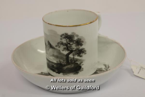 A 19th Century bat printed cup and saucer depicting a rural view; Royal Doulton Minden twin-handle - Image 8 of 8