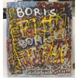 *Julio Gonzales Consuegra, 'The Champ', a tribute to Boris Becker, mixed media on canvas,