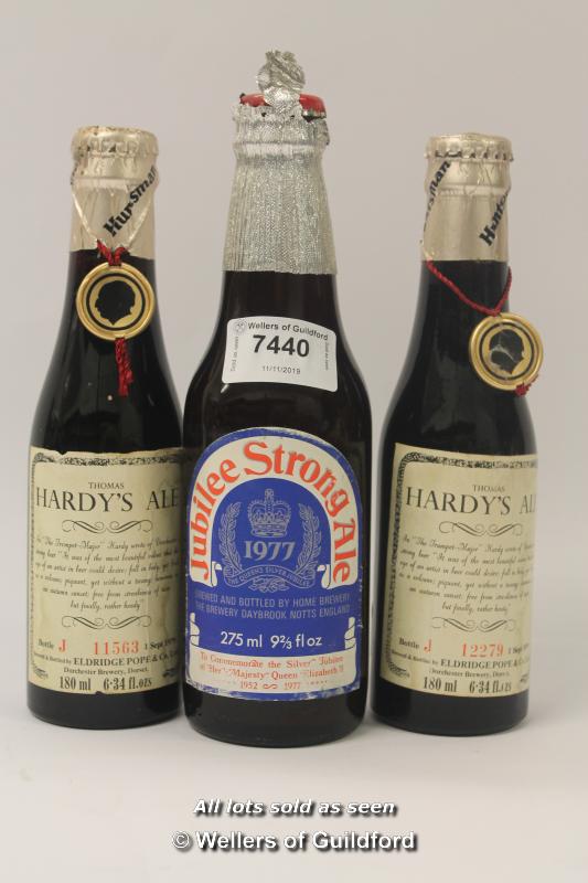 *Two bottles of Thomas Hardy Ale 1979 unopened and 1977 Jubilee strong ale (3) (Lot subject to