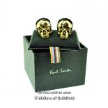 Pair of Paul Smith skull design cufflinks, boxed