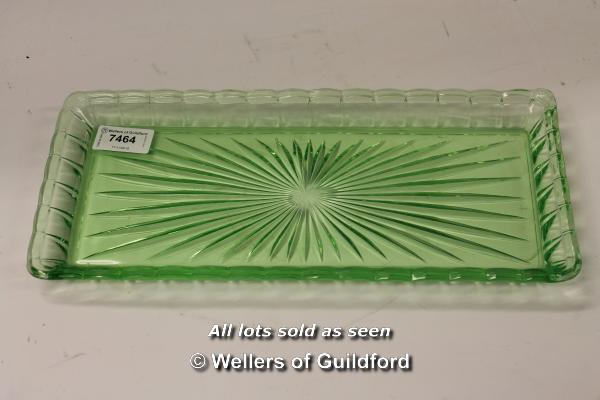 *Art Deco uranium glass dressing table tray (Lot subject to VAT) (LQD98)