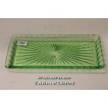 *Art Deco uranium glass dressing table tray (Lot subject to VAT) (LQD98)