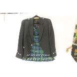 Celtic Craft Centre tartan kilt and black wool jacket, as new.