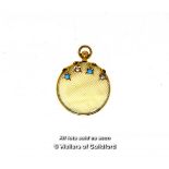 *Antique mourning pendant locket with a 9ct yellow gold border, gross weight 4.8 grams (Lot