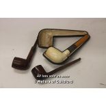 *Three estate tobacco pipes (one damaged) (Lot subject to VAT) (LQD98)