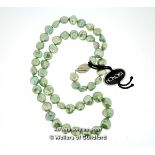 *Honora baroque pearl necklace in mint green (Lot subject to VAT)