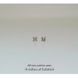 *Pair diamond ear studs, round brilliant cut diamonds, estimated total diamond weight 0.32ct,