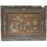 *Oriental carved inlay and mother of pearl tray (Lot subject to VAT) (LQD98)
