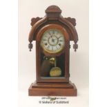 *A Victorian Ansonia mahogany mantle clock (Lot subject to VAT) (LQD98)