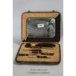 *Faux tortoiseshell manicure set, 1920's, cased.(Lot subject to VAT)