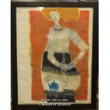 *Theo Tobiasse (Israeli, 1927-2012), colour lithograph, "dame a la theiere bleue", numbered XIX/XXV,