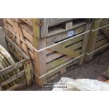 *CRATE CONTAINING APPROX SEVENTY BLUE HALF ROUND COPING BRICKS