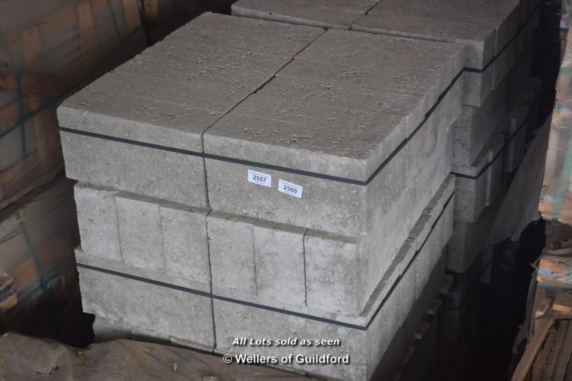 *PALLET OF FORTY EIGHT CONCRETE BLOCKS, EACH 140MM X 440MM X 210MM