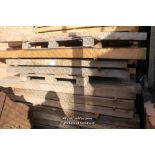 *APPROX ELEVEN HARDWOOD SLEEPERS 2400MM X 200MM X 100MM, TOGETHER WITH TWO SOFTWOOD SLEEPERS