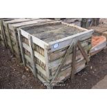 *CRATE CONTAINING APPROX TWO HUNDRED RED QUARRY TILES, EACH 300MM X 300MM