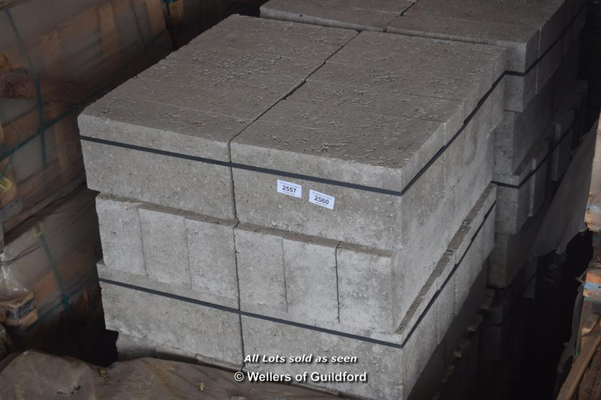 *PALLET OF FORTY EIGHT CONCRETE BLOCKS, EACH 140MM X 440MM X 210MM