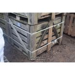 *CRATE CONTAINING APPROX SEVENTY BLUE HALF ROUND COPING BRICKS