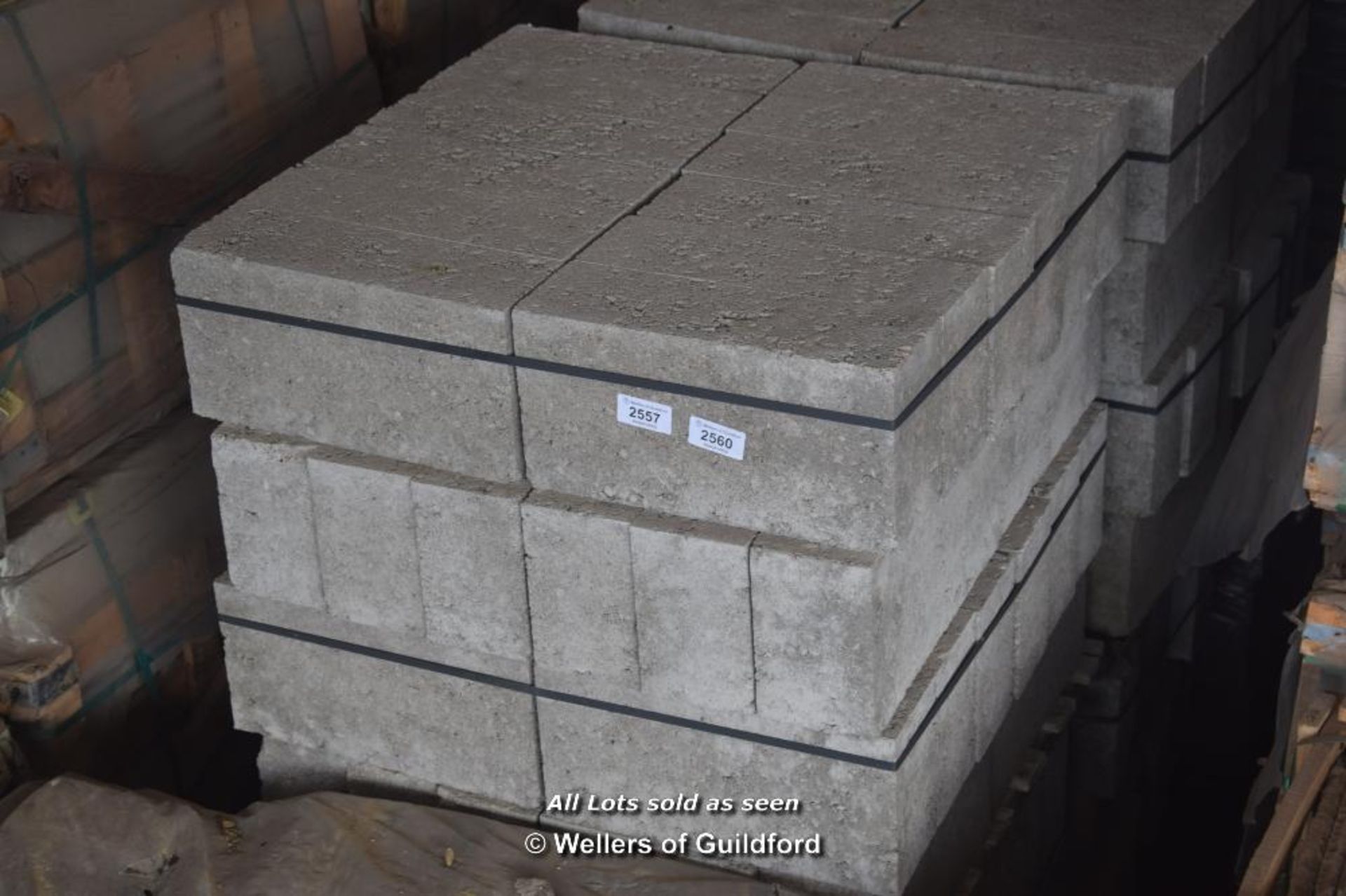 *PALLET OF FORTY EIGHT CONCRETE BLOCKS, EACH 140MM X 440MM X 210MM