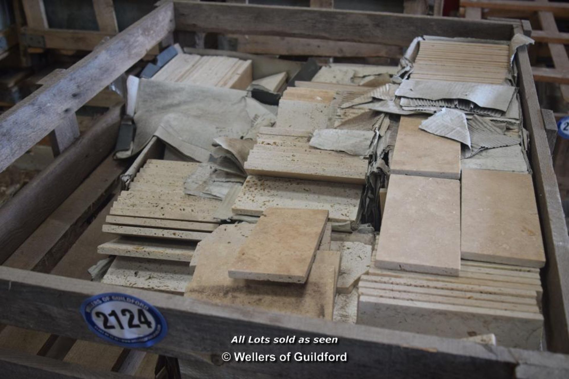 *CRATE CONTAINING APPROX 300 PIECES OF FLOOR TILES, 200MM X 100MM X 12MM