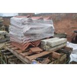 *PALLET OF APPROX FORTY RED OVERLAPPING RIDGE TILES