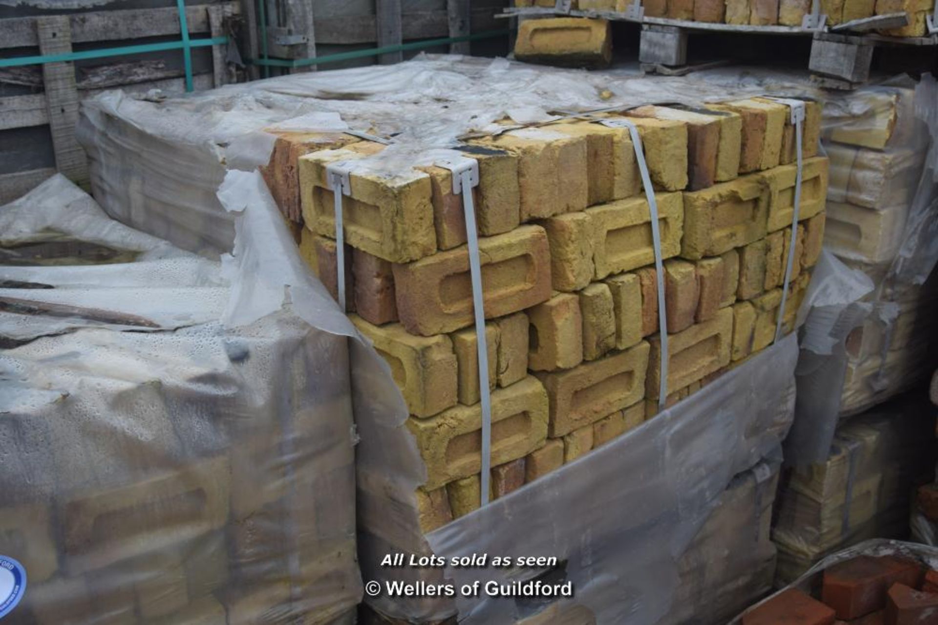 *PALLET OF APPROX THREE HUNDRED AND EIGHTY FOUR NEW YELLOW OLD STOCK STYLE BRICKS
