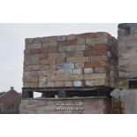 *PALLET OF APPROX FOUR HUNDRED AND TWENTY RED HAND MADE BRICKS APPROX SIZE 215MM X 60/65MM