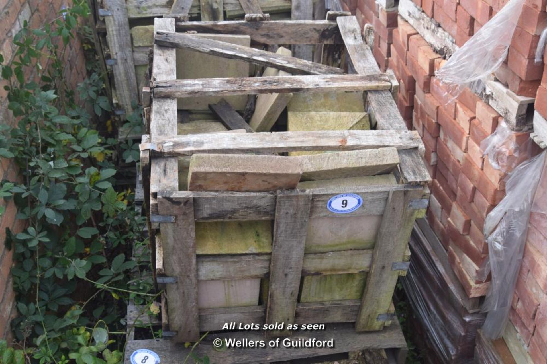 *CRATE CONTAINING APPROX THIRTY FIVE PIER CAPS, EACH 400MM X 400MM