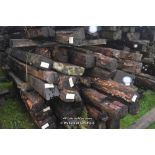 *BUNDLE OF APPROX TWENTY FIVE OAK BEAMS AVERAGE LENGTH 3000MM