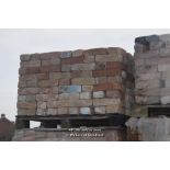 *PALLET OF APPROX FOUR HUNDRED AND TWENTY RED HAND MADE BRICKS APPROX SIZE 215MM X 60/65MM
