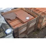 *CRATE CONTAINING APPROX FORTY FIVE TERRACOTTA STYLE QUARRY TILES, 400MM X 400MM X 30MM