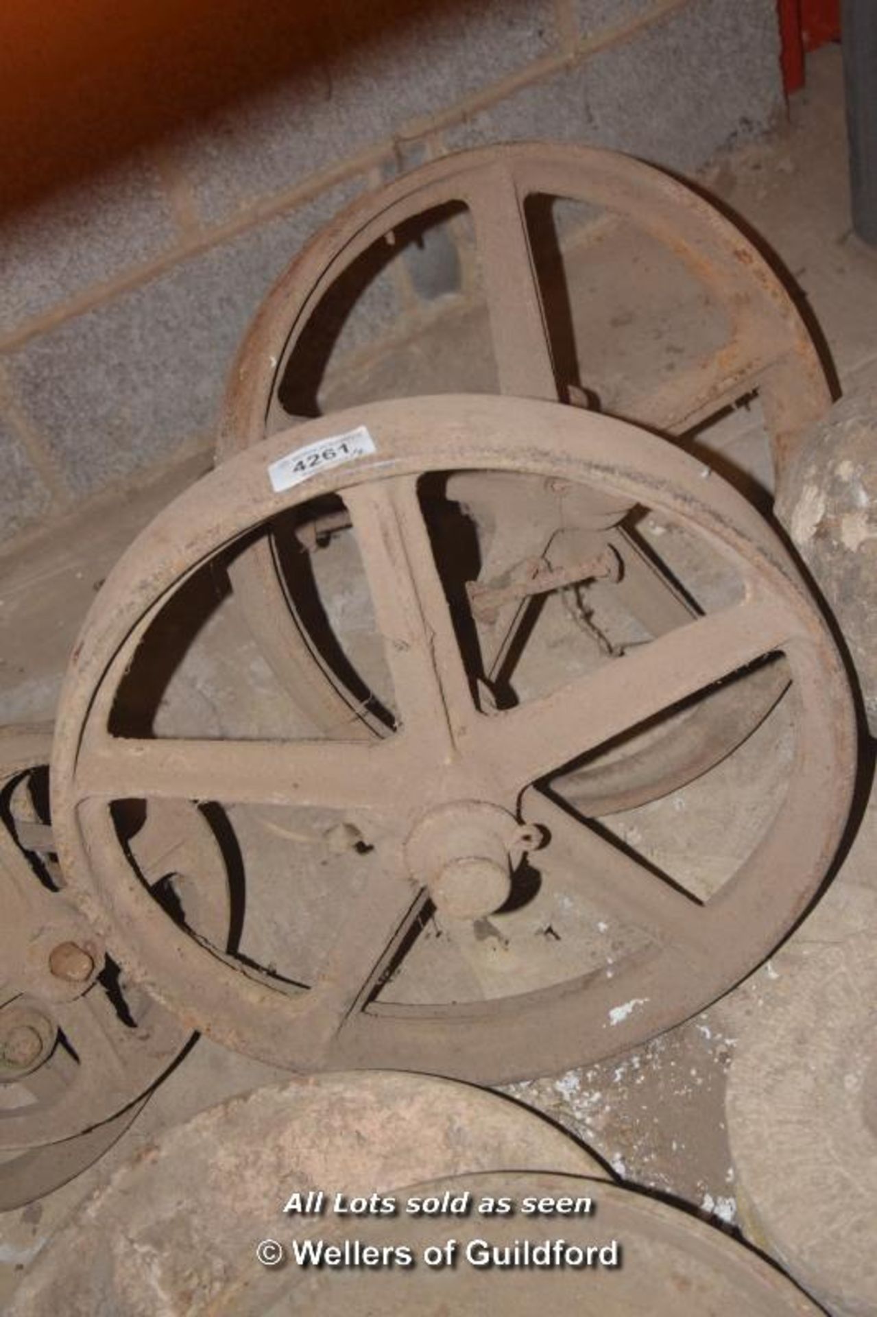 *PAIR STEEL WHEELS, EACH APPROX 540MM DIAMETER