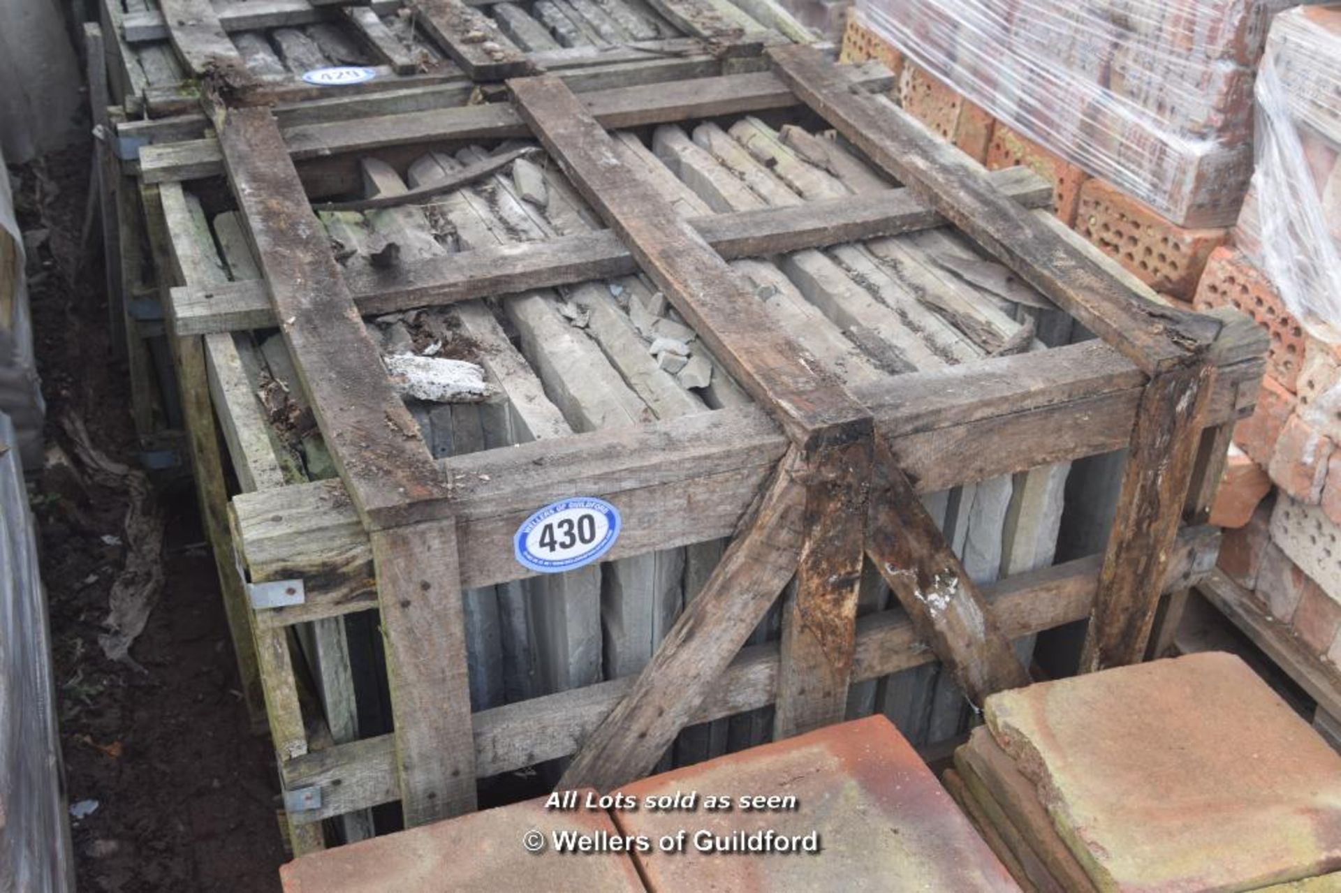 *CRATE CONTAINING APPROX TWELVE AND A HALF SQUARE METRES OF HONED KANDLA GREY NATURAL SANDSTONE