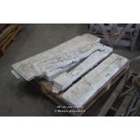 *PALLET OF A DECORATIVE MARBLE FIRE SURROUND COMPLETE WITH MANTEL AND HEARTH