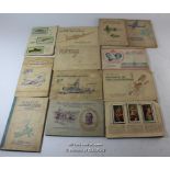 Cigarette cards, collection of 12 sets glued into their own albums.