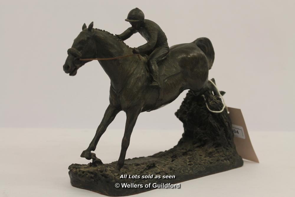 Robert Donaldson, bronze resin sculpture of Red Rum with jockey up, cast by Heredities Ltd, 21cm. ¦ - Image 3 of 4