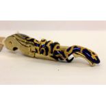Robert Cavalli serpent corkscrew in blue enamel.