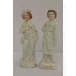A pair of Victorian porcelain figures, 20cm.