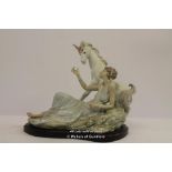 Lladro figure group The Goddess & The Unicorn, 6007, 28cm, boxed.