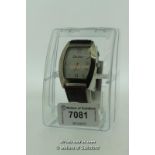 Gentlemen's Smith & Jones wristwatch, rectangular white dial with baton hour markers and Roman