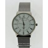 Gentlemen's Christin Lars stainless steel wristwatch, circular white dial with Arabic numerals and