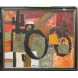 *Saratt Brian, acrylic on canvas, abstract, 79.5 x 98cm. (Lot subject to VAT)