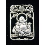 Chinese white metal pendant designed as Buddha, 4.5cm.