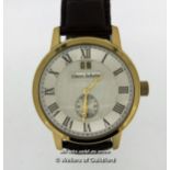 Gentlemen's Gianni Sabatini wristwatch, circular silvered textured dial with Roman numerals, date