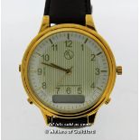 Gentlemen's Roberto Vecci wristwatch, circular white dial with gold coloured detail, Arabic numerals