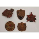 Five Chinese medals or medallions.