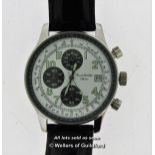 Gentlemen's Marcel Drucker wristwatch, circular white dial with luminous Arabic numerals, date