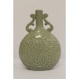 Celadon moon flask, 24cm.