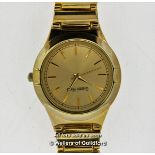Gentlemen's Gianni Ricci gold coloured stainless steel wristwatch, circular dial with baton hour