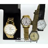 *Four gentlemen's wristwatches, including Seiko automatic, a/f, strap broken, two Sekonda (one